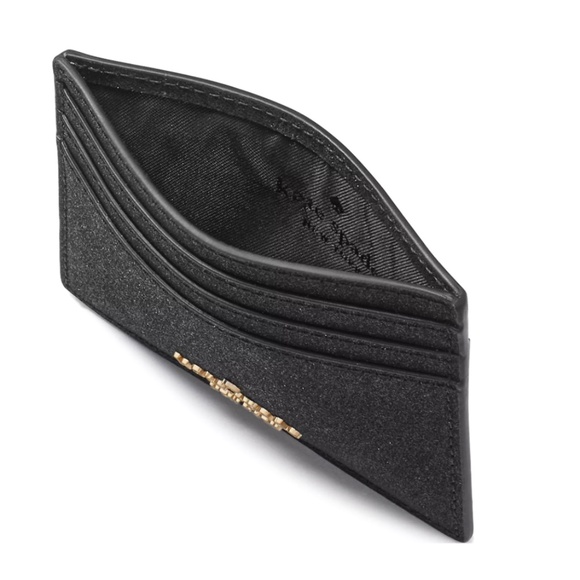 NIB NEW Kate Spade New York Glimmer Small Slim Card Holder Black Glitter KE448 - Picture 4 of 4